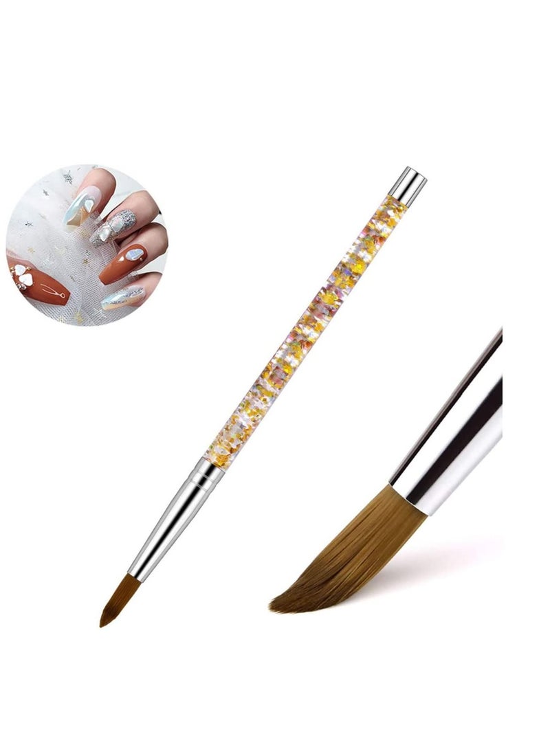 SYOSI Acrylic Nail Brush  1PCS Pure Sable Hair Round Oval Professional Nail Art Painting Brush With Special Liquid Glitter Handle for Manicure Pedicure Application SIZE 8 - Image 1