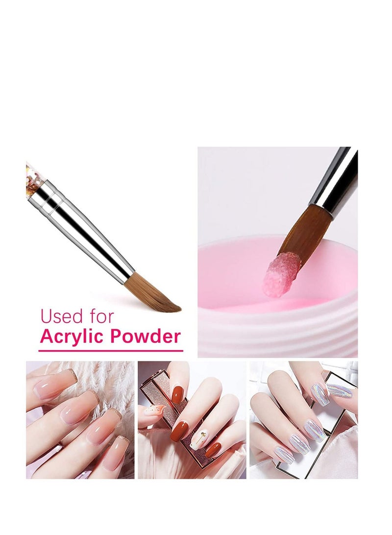 SYOSI Acrylic Nail Brush  1PCS Pure Sable Hair Round Oval Professional Nail Art Painting Brush With Special Liquid Glitter Handle for Manicure Pedicure Application SIZE 8 - Image 2