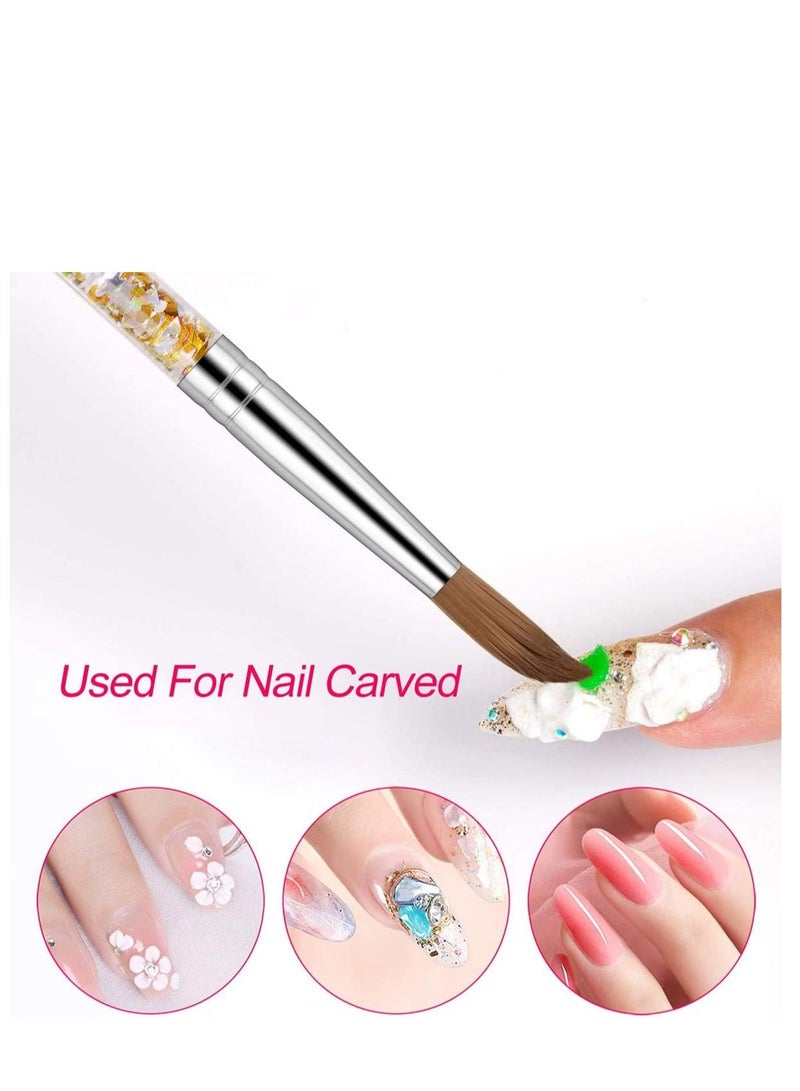 SYOSI Acrylic Nail Brush  1PCS Pure Sable Hair Round Oval Professional Nail Art Painting Brush With Special Liquid Glitter Handle for Manicure Pedicure Application SIZE 8 - Image 4