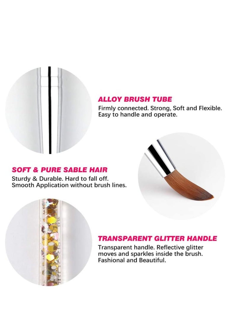 SYOSI Acrylic Nail Brush  1PCS Pure Sable Hair Round Oval Professional Nail Art Painting Brush With Special Liquid Glitter Handle for Manicure Pedicure Application SIZE 8 - Image 5
