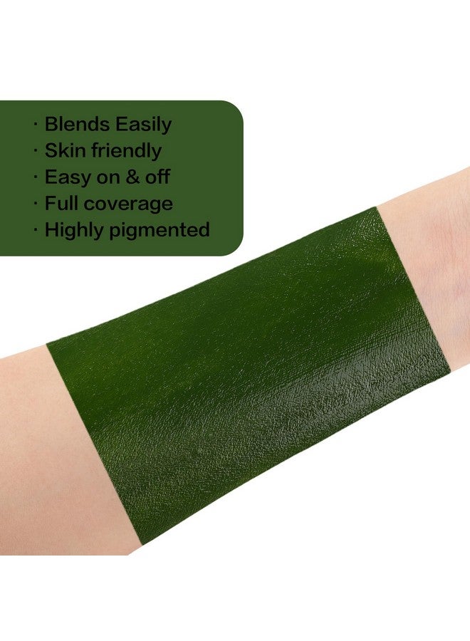 BOBISUKA Green Face Paint, Blendable Cream Body Paint, Eye Black For Sports Baseball Softball Football, Face Painting Kit For Zombie, Monster, Camo, Witch Halloween Cosplay, Costume, Parties - Image 4