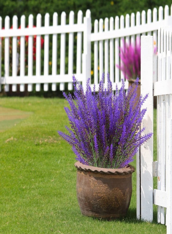 ZEOSTARO Artificial Lavender Flowers 12 Bundles Outdoor UV Resistant Fake Flowers No Fade Faux Plastic Plants Garden Porch Window Box Decorating (Purple) - Image 5