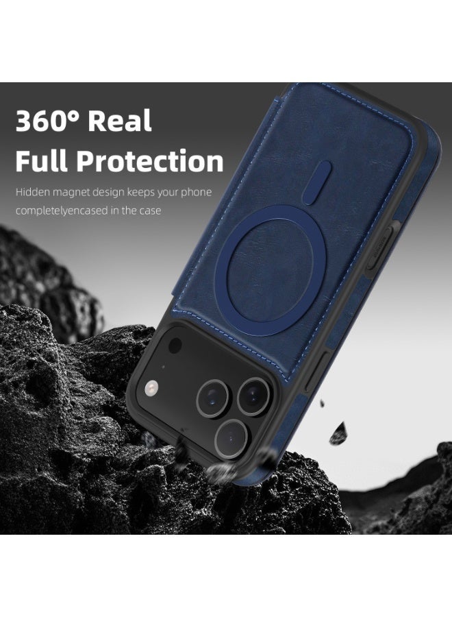 Magnetic Flip Leather Wallet Case for iPhone 17 Pro Max / 17 Pro with RFID Blocking Card Slot, Full Coverage Shockproof Cover - Image 2