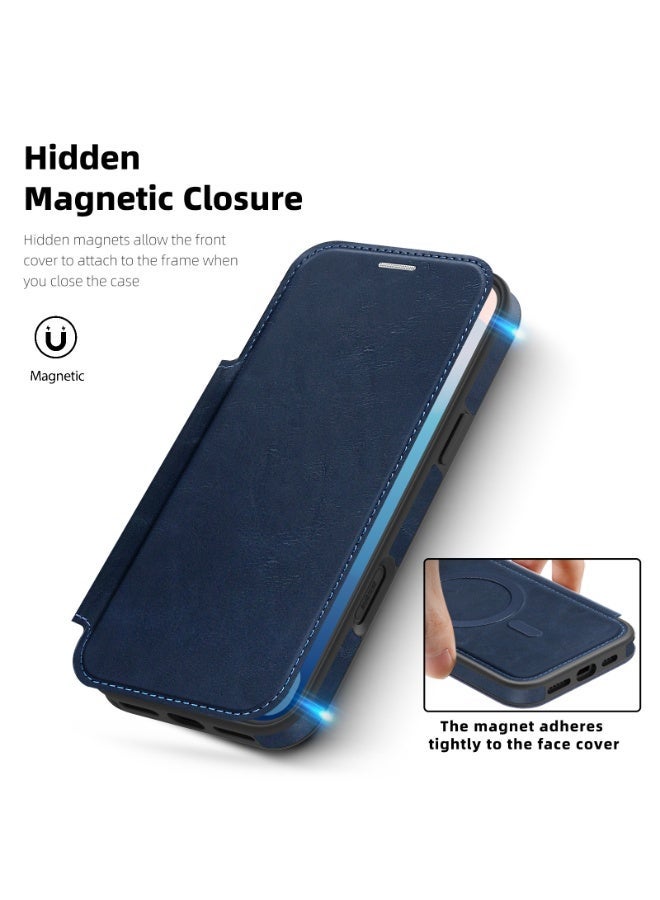 Magnetic Flip Leather Wallet Case for iPhone 17 Pro Max / 17 Pro with RFID Blocking Card Slot, Full Coverage Shockproof Cover - Image 1