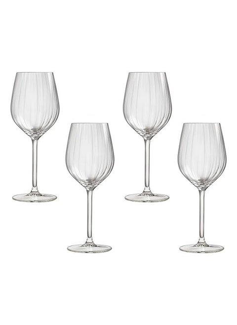 4-Piece Royal Leerdam Plisse White Wine Glass Set 380ml