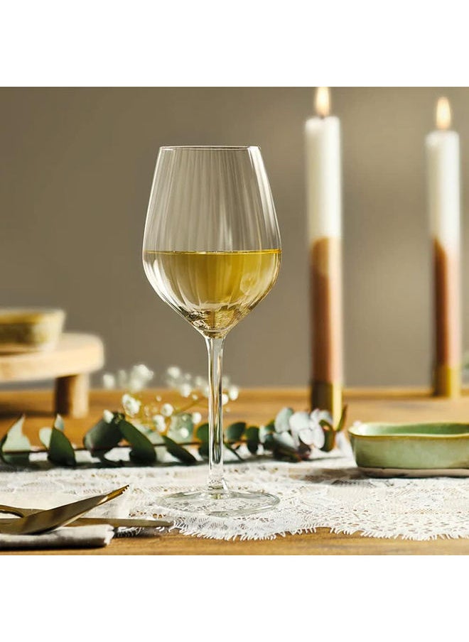 4-Piece Royal Leerdam Plisse White Wine Glass Set 380ml