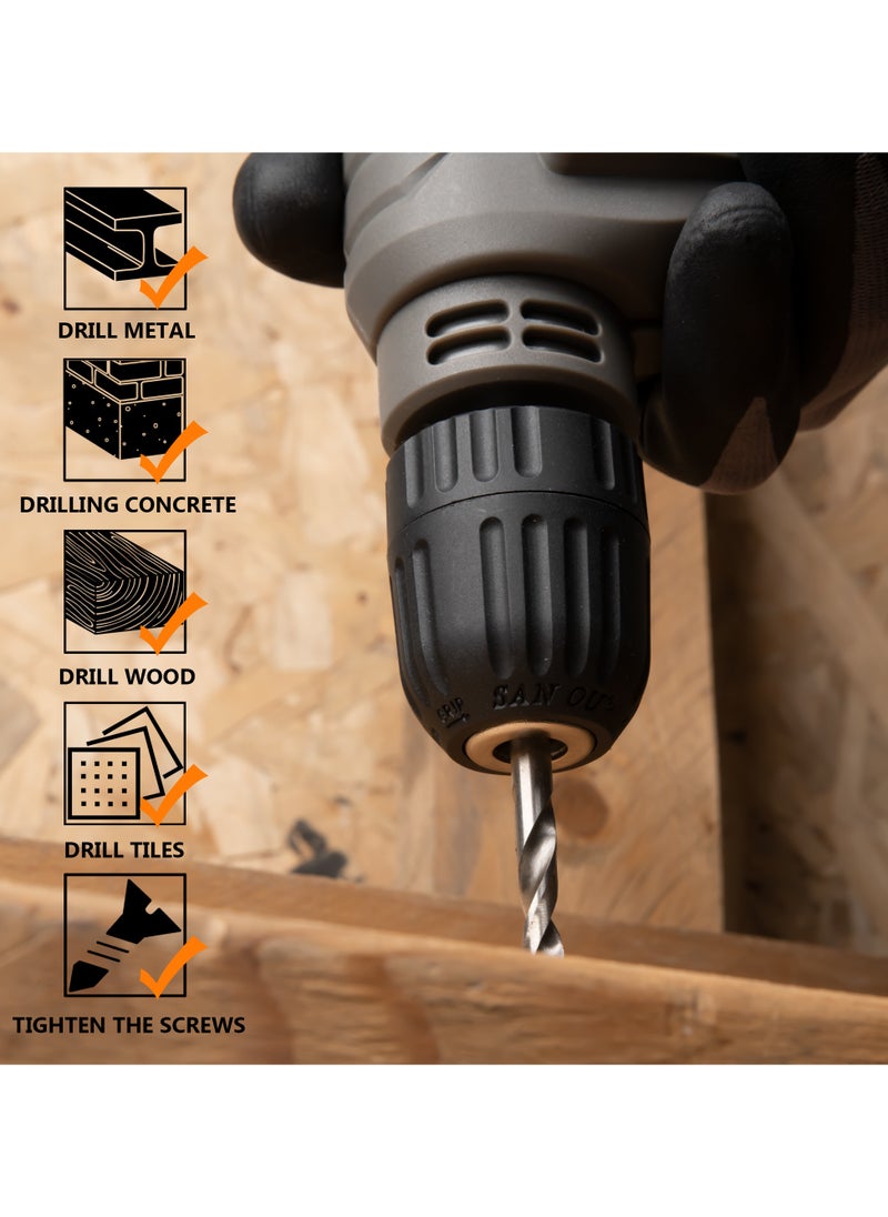 KSEIBI KBM 450 S, Electric Drill, 450W, No-Load Speed 0-3300 R.p.m, Power Drill with 10MM Keyless Chuck, Suitable for Drilling Precise Holes in Plastic Materials, Drilling into Bricks and Concrete Blocks.  - Image 4