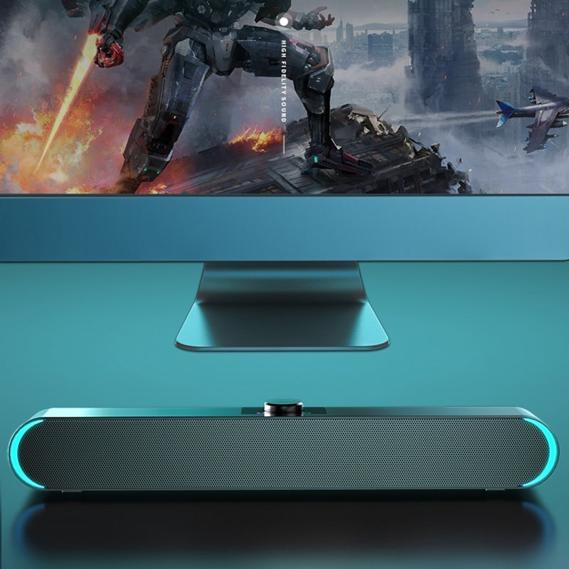 V-183 USB Wired Computer Speaker Audio Player SoundBar Stereo Subwoofer Powerful Music Player Bass Surround Sound Box 3.5mm Audio Input for PC Laptop Smartphone Tablet MP3 MP4 - Image 2