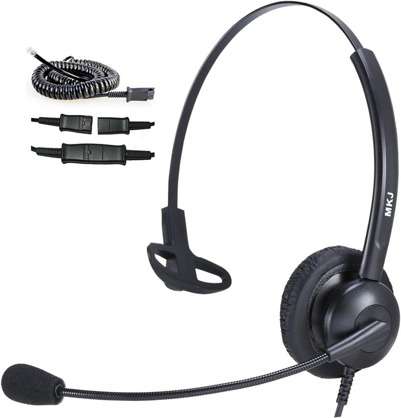 MKJ Cisco Phone Headset with Noise Cancelling Microphone Corded RJ9 Telephone Headset for Cisco 6841 CP-7821 7940 7942G 7945G 7960 7961G 7962G 7965G 7971G 7975G 8865 8961 9951 Call Center Home Office - Image 1