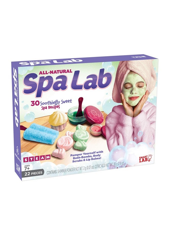 SMARTLAB Toys All Natural Spa Lab - 22Piece - 30 Soothing Spa Recipes - Includes 4 Bath Bomb Molds & 2 Lip Balm Pots - Image 1