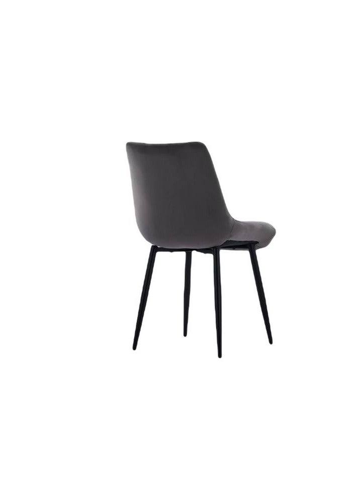 وبليك كرسي مريح رمادي علي ارجل خشبية - Image 2