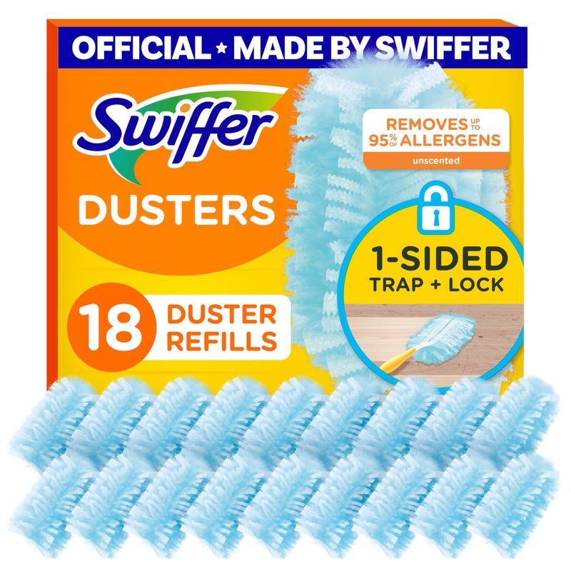 Swiffer Dusters Refill for Cleaning, Made by SWIFFER, Feather & Microfiber Duster Disposable Alternative, for Dusting Furniture, Blinds, Ceiling Fans, Walls, Helps Remove Allergens, Unscented, 18ctâ€‹ - Image 1