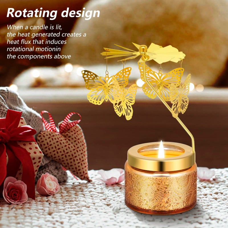 Kunrsug Butterfly Rotating Scented Candles Gift Set for Birthdays, Christmas, Thanksgiving, or As A Unique Present for Your Mom, Sister, Girlfriend, Colleagues, Friends, or A Dear Friend - Image 2