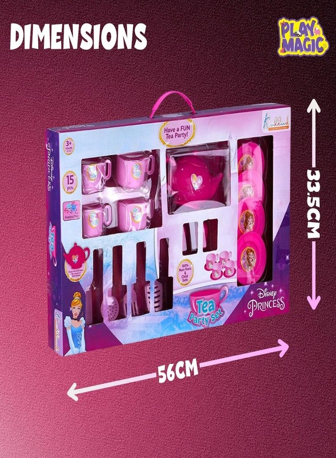 PlayMagic Children's Tea Party Set Princess|Tea Party Set Toy Pretend Play Gifts Age 3-6, Kids Girls |Toys Kitchen Tea Set Princess 15 Pieces|Kitchen Pretend Play for Girls Boys - Image 5