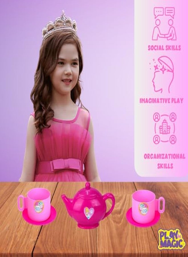 PlayMagic Children's Tea Party Set Princess|Tea Party Set Toy Pretend Play Gifts Age 3-6, Kids Girls |Toys Kitchen Tea Set Princess 15 Pieces|Kitchen Pretend Play for Girls Boys - Image 4