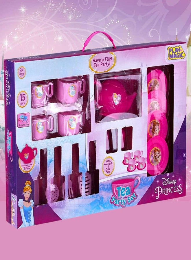 PlayMagic Children's Tea Party Set Princess|Tea Party Set Toy Pretend Play Gifts Age 3-6, Kids Girls |Toys Kitchen Tea Set Princess 15 Pieces|Kitchen Pretend Play for Girls Boys - Image 1