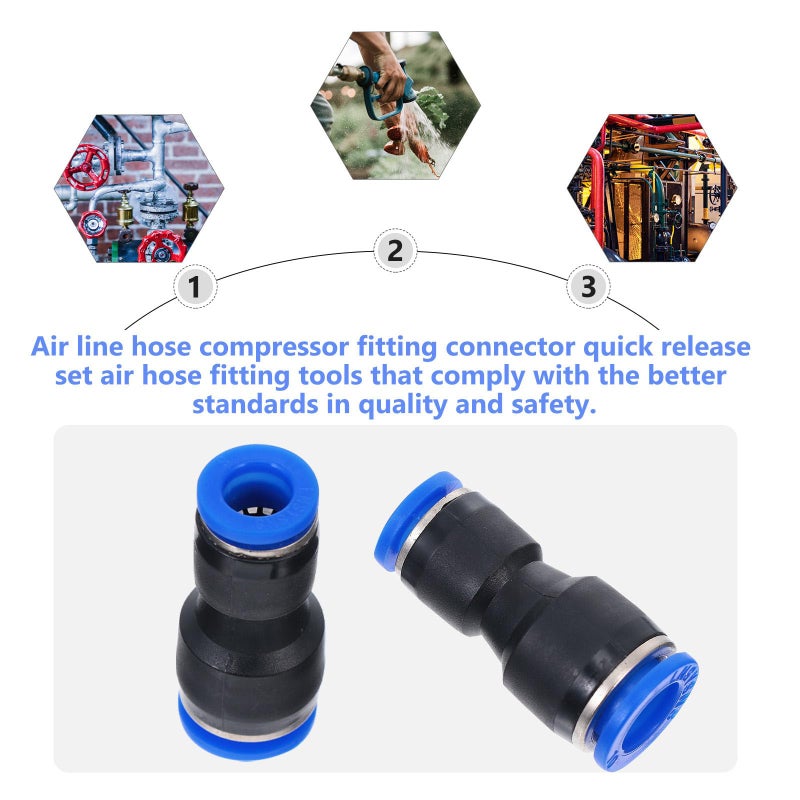 10Pcs Plastic Quick Coupler Set 10 8 Air Hose Fittings For Pneumatic Tools Industrial Hose - Image 4