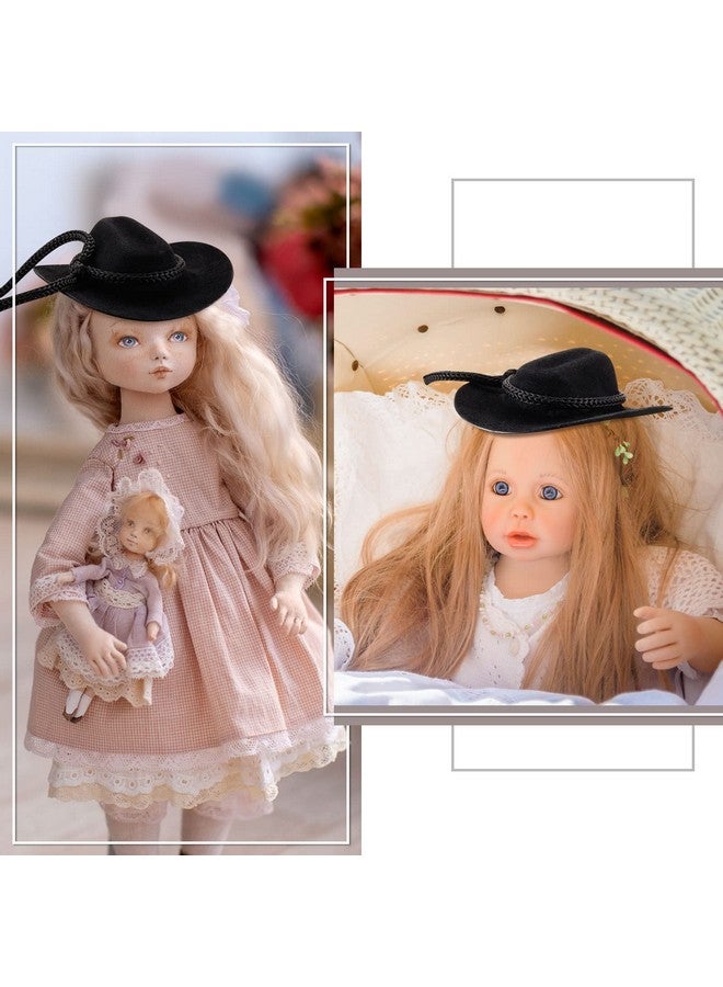 Hercicy 36 Pcs Mini Cowboy Hats For Crafts Wedding Favors Decoration Flocking Miniature Felt Cowgirl Western Party Hat Dollhouse Decor For Dollhouse Craft (Black) - Image 4