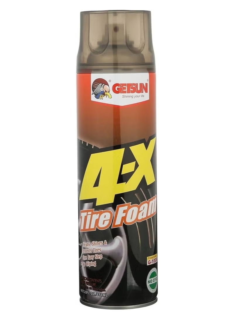 GETSUN 4X Tire Foam Cleaner - 650ml Cleans, Shines & Protects Tires - Image 1