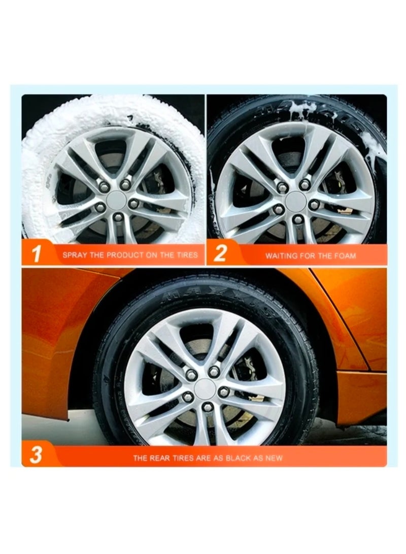 GETSUN 4X Car Tire Foam Cleaner 650ml – Instant Tire Shine & Dirt Remover – Protects Rubber Tires, Tire Polish, Cleaner & Protectant for Cars, No Wiping Required - Image 4