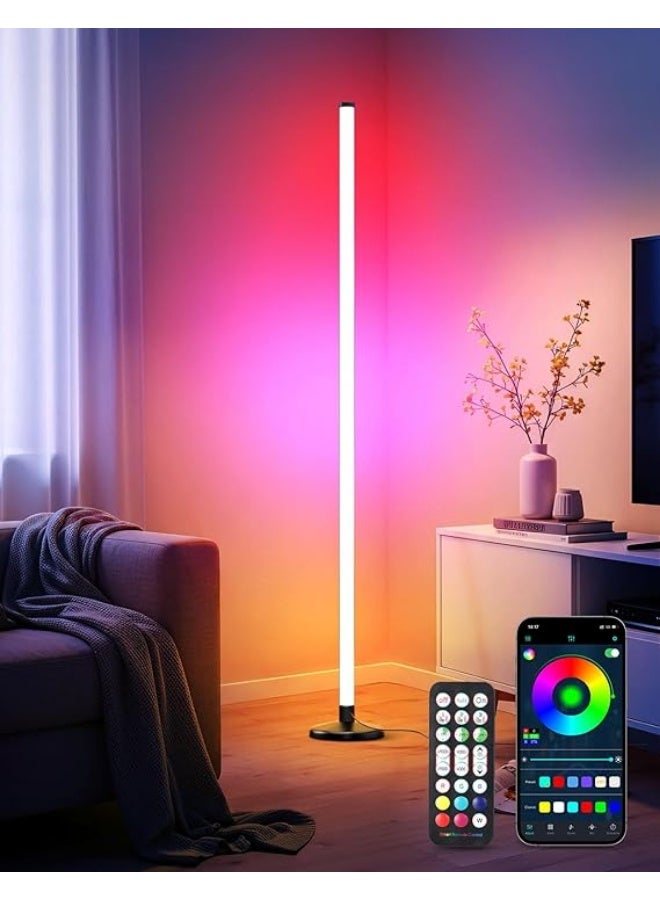 OUTON LED RGBCW Corner Floor Lamp, 16 Million Colors Smart Floor Lamps with APP & Remote Control, Music-Sync, Timer, Height Adjustable Tall Standing Lamp for Living Room Bedroom Gaming Room, 1 Pack - Image 4