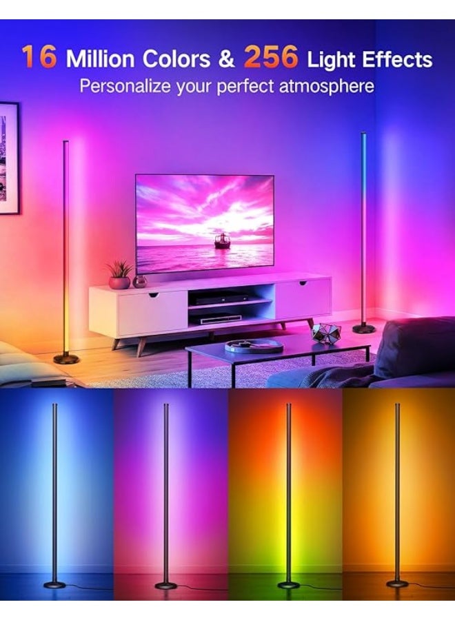 OUTON LED RGBCW Corner Floor Lamp, 16 Million Colors Smart Floor Lamps with APP & Remote Control, Music-Sync, Timer, Height Adjustable Tall Standing Lamp for Living Room Bedroom Gaming Room, 1 Pack - Image 5