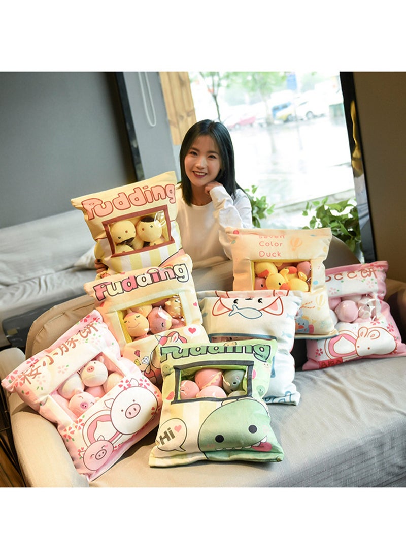 Cute Plush Pillow Removable Stuffed Animal Toy Creative Gift Children's Soft Pillow Room Decoration - Bone Dog (8 Animal Balls Inside)  - Image 4