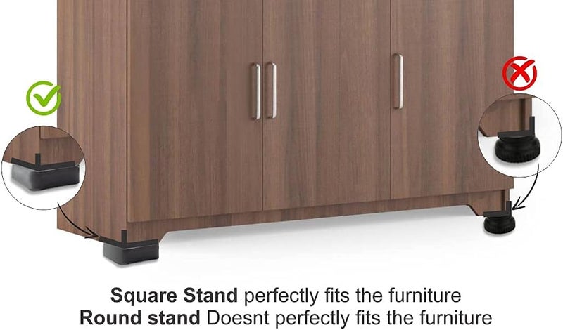 KBS Refrigerator Stands Square Shape Washing Machine Stand Fridge Stand Washer Dryer Furniture Riser Stand Pads Legs(4 Piece) Kitchen Accessories Items Bathroom Organizer - Image 5