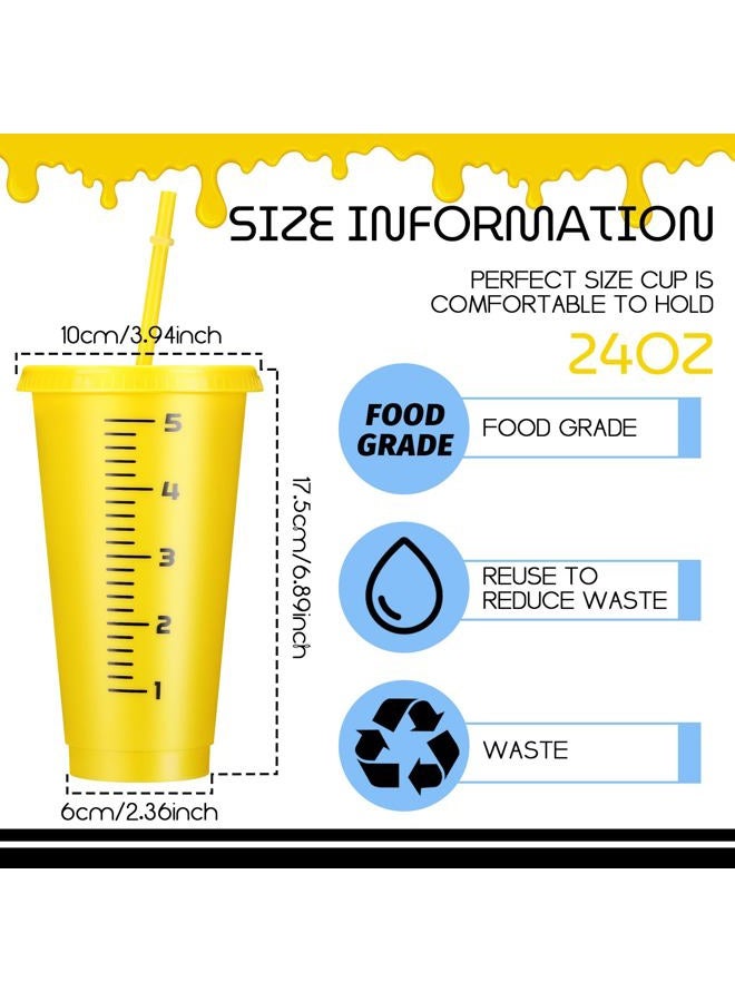 Rtteri 24 Pcs Teacher Appreciation Gifts Cups Teacher Valentine Gifts Bulk Reusable 24 oz Plastic Coffee Cups in Bulk Reusable Appreciation Tumblers with Lids and Straws - Image 2