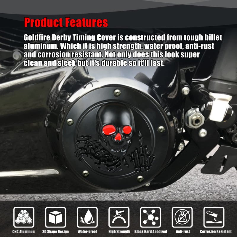 Goldfire CNC Derby Timer Cover and Points Covers for Harley 1999-2014 Harley Twin Cam Touring Road King Electra Glide FLHR FLHX FXST Dyna - Image 4