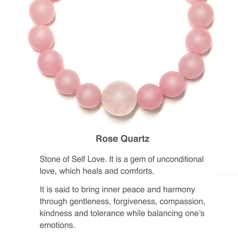 Chitshakti Rose Quartz Bracelet |Unisex both for Men & Women | 18beads Stretchable Bracelet | Natural Crystal Healing Stone | Boosts Power. - Image 4
