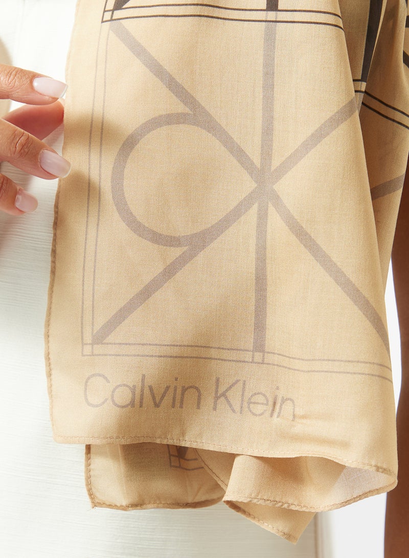 CALVIN KLEIN Tonal CK Emblem Modal Scarf - Image 4