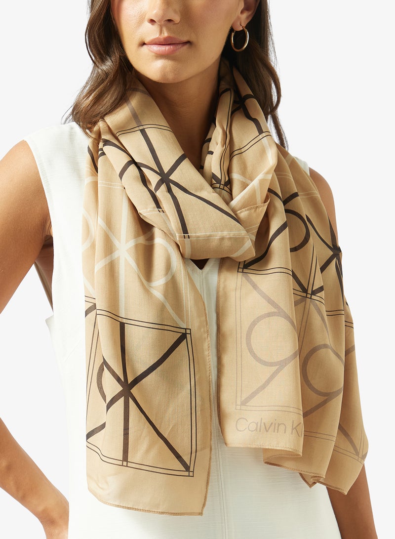 CALVIN KLEIN Tonal CK Emblem Modal Scarf - Image 3
