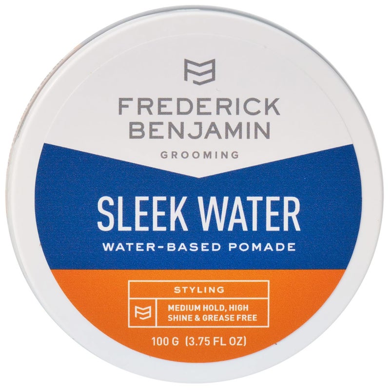 Frederick Benjamin Sleek Water Pomade for Men, Light & Easy to Apply Water Based Hair Pomade, Medium to Strong Hold, High Shine, Grease Free, Infused with Argan Oil & More, 3.75oz - Image 1