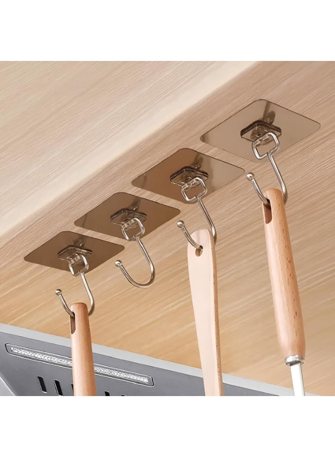 DALUCI Large Wall Hooks Pack Of 30 Heavy Duty Adhesive Hooks Gold No Drill - Image 2