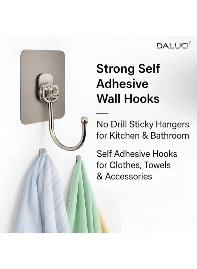 DALUCI Large Wall Hooks Pack Of 30 Heavy Duty Adhesive Hooks Gold No Drill - Image 3