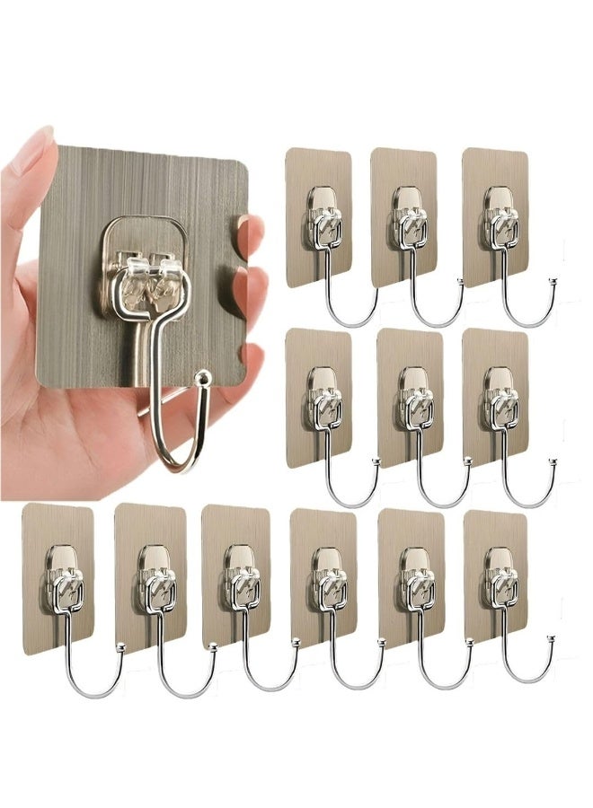 DALUCI Large Wall Hooks Pack Of 30 Heavy Duty Adhesive Hooks Gold No Drill - Image 1