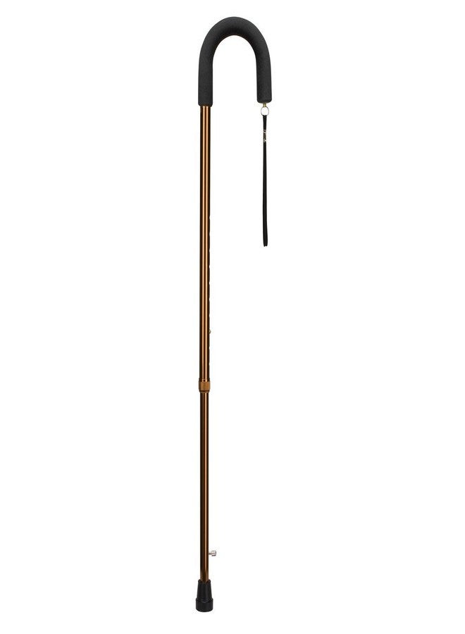 DMI Duro-Med Single Point Ice Walking Cane with Foam Grip Handle for Men and Women, Retractable Cane Tip for Ice and Show, Adjustable Height, Aluminum, Bronze - Image 1