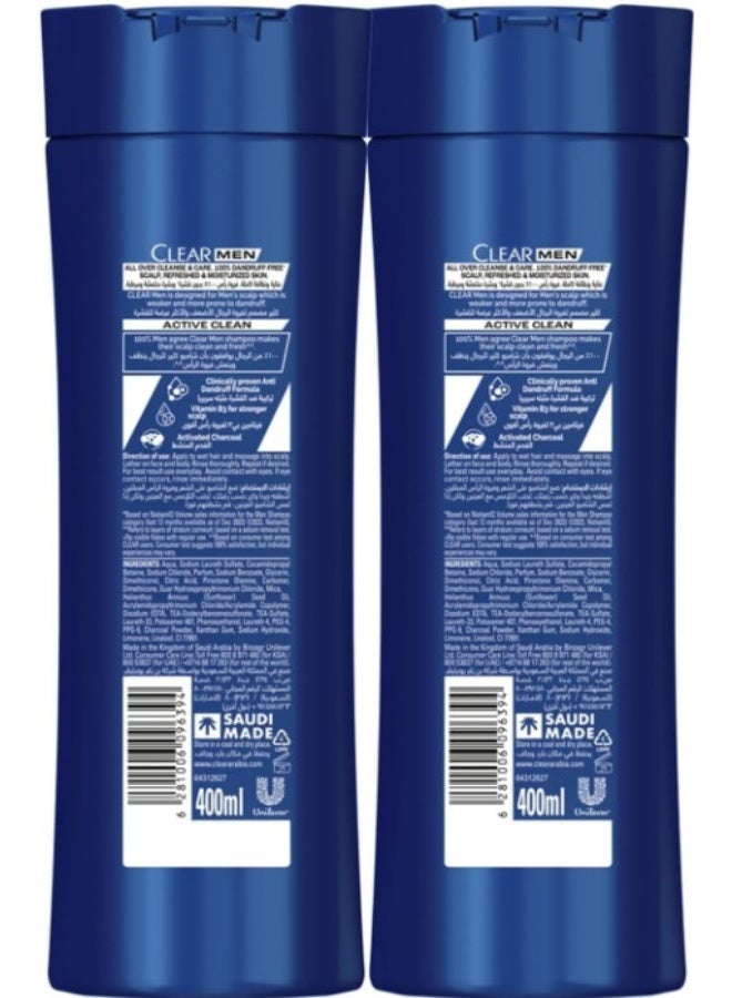 كلير شامبو كلير المضاد للقشرة، تنظيف عميق للرجال (2 × 400 مل) - Image 2