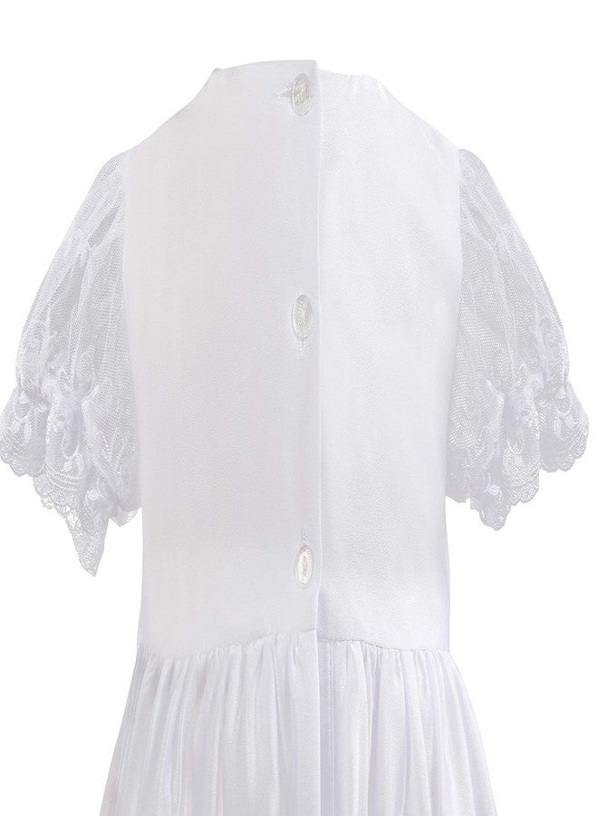 NIMBLE Baby Girls Baptism Christening Embroidered Gown, White, Size 0-3 Months - Image 4