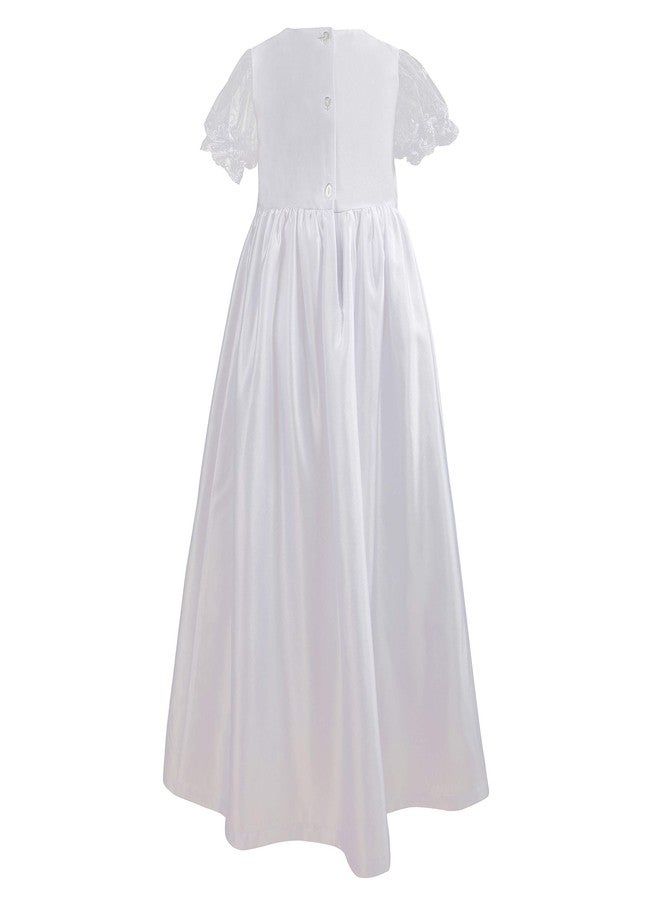 NIMBLE Baby Girls Baptism Christening Embroidered Gown, White, Size 0-3 Months - Image 3
