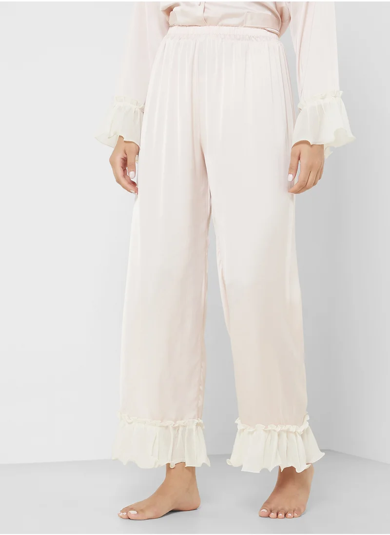 خزانة Pyjama Pants Set With Ruffle Hem