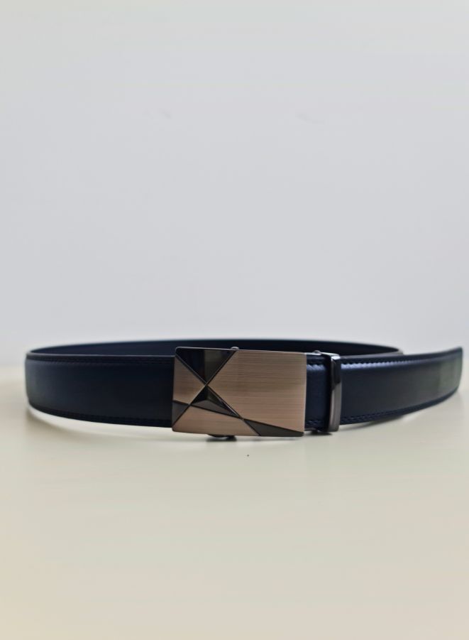 Men's Leather Belt, Adjustable Ratchet Belt Automatic Buckle - Image 1