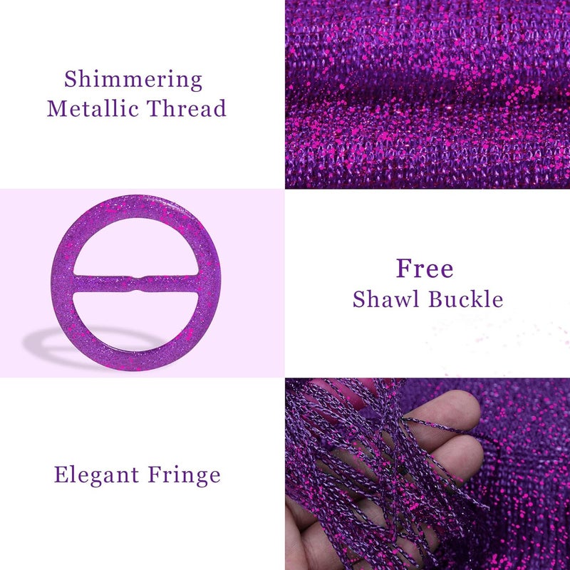 vimate Sparkling Metallic Shawls and Wraps for Evening Party/Wedding/Formal Dresses (With Free Buckle) - Image 3