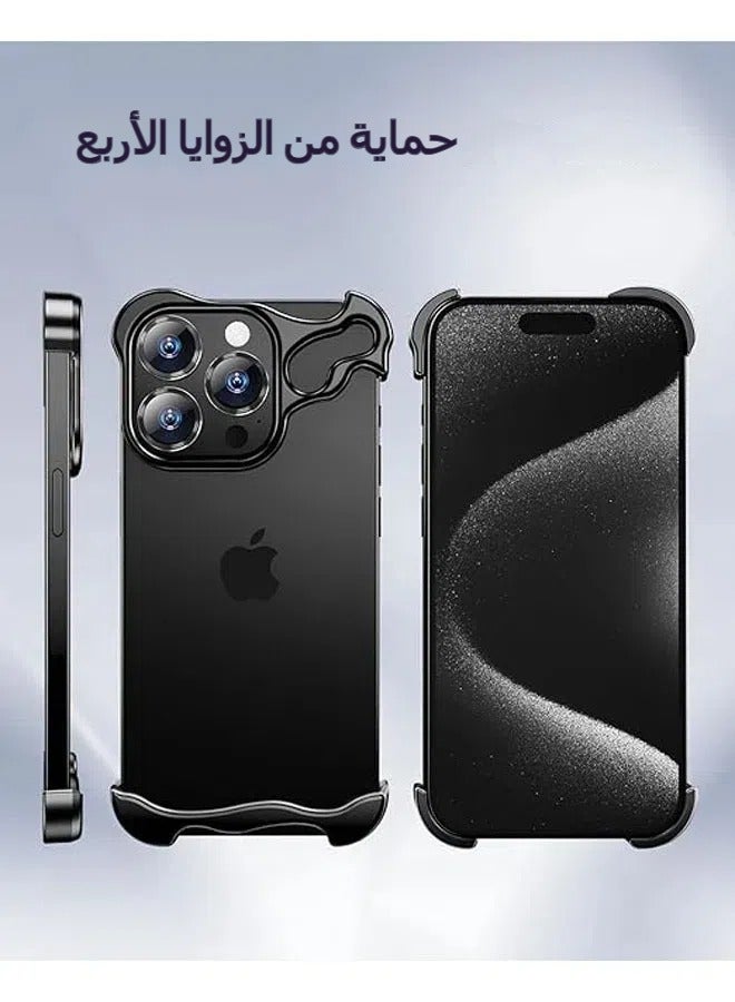 عام اي فون 14ProMax / 14Pro / 14Plus / 14 فرملس حالة المعادن رقيقة الحافة الصلب للصدمات رقيقة جدا حالة الألومنيوم الحد الأدنى للرجال والنساء - Image 2