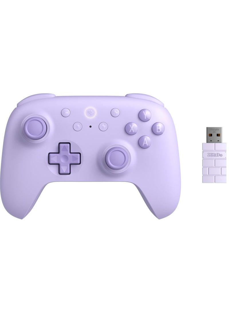 8Bitdo Ultimate 2C Wireless Controller for Windows PC and Android, with 1000 Hz Polling Rate, Hall Effect Joysticks and Triggers, and Remappable L4/R4 Bumpers (Purple) - Image 1