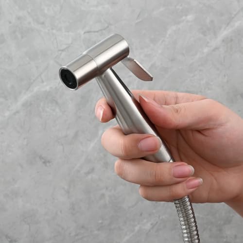 CIENCIA Tecmolog Hand Held Bidet Sprayer Stainless Steel Shattaf for Toilet, Brushed Nickel Bidet Sprayer Head Only, WS024 - Image 2
