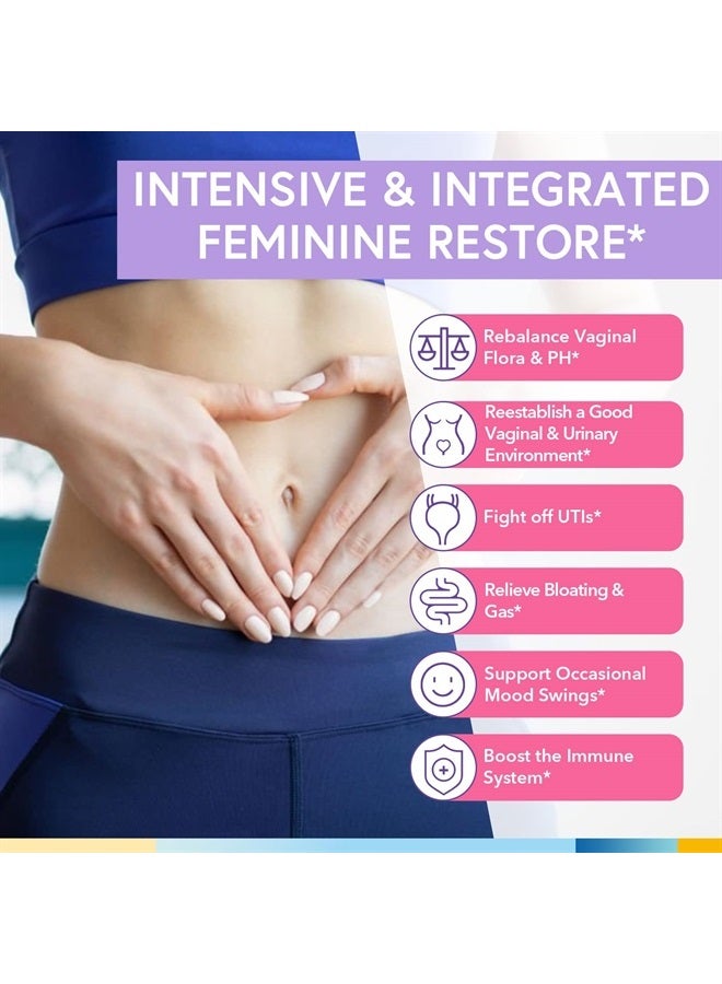 Daily Probiotics for Women, 200 Billion 32 Strains Womens Probiotics, with Cranberry, Prebiotics & Enzymes, Rebalance Vaginal Flora & pH, Delayed Release, Shelf Stable, 60 Vegan Caps