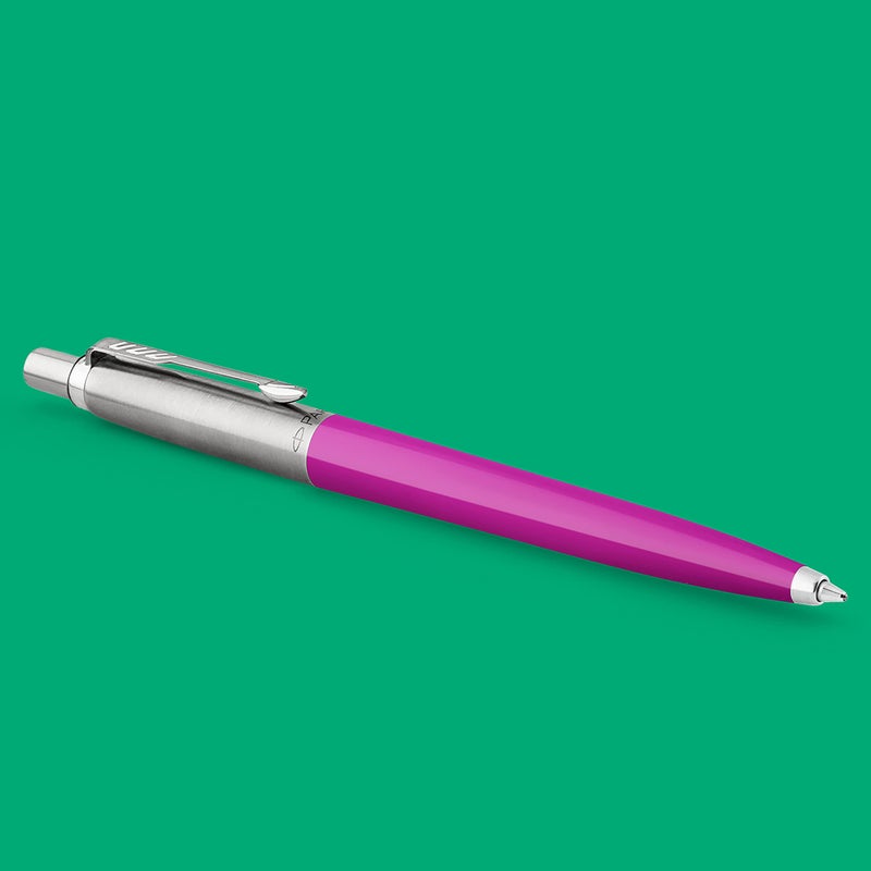 PARKER مجموعة أقلام حبر جاف باركر جوتير الأصلية | تشطيبات ريترو متنوعة | نقطة متوسطة | حبر أسود | 4 قطع - Image 5