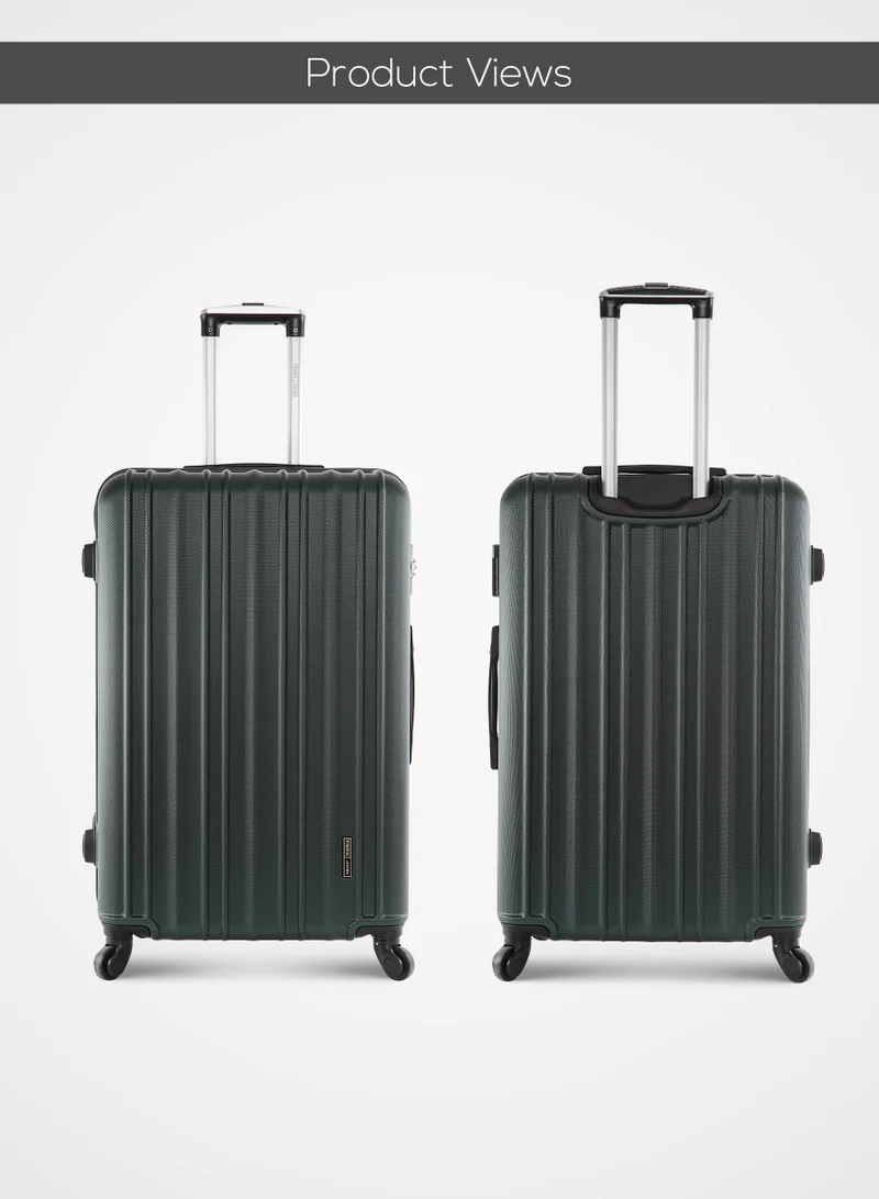 PARAJOHN  Medium 24-Inch ABS Lightweight Hardshell Luggage Trolley | carrying 20kg 4-Wheel Spinner Suitcase Army green  | Best Price UAE
